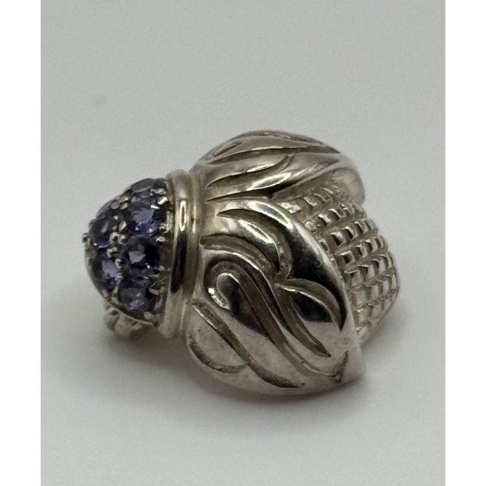 Judith Ripka Sterling Silver Ladybug Acorn‎ Brooch Pin